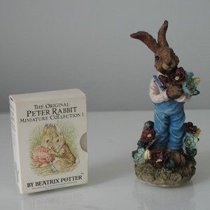 Peter Rabbit Miniature Library and Bunny Figurine